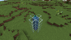 Kolumna ze szkła wypełniona wodą. Na samym dnie zbiornika znajduje się piasek dusz tworzący wysoką na pięć bloków kolumnę bąbelkową. Na wierzchu zbiornika unosi się perła Endu.