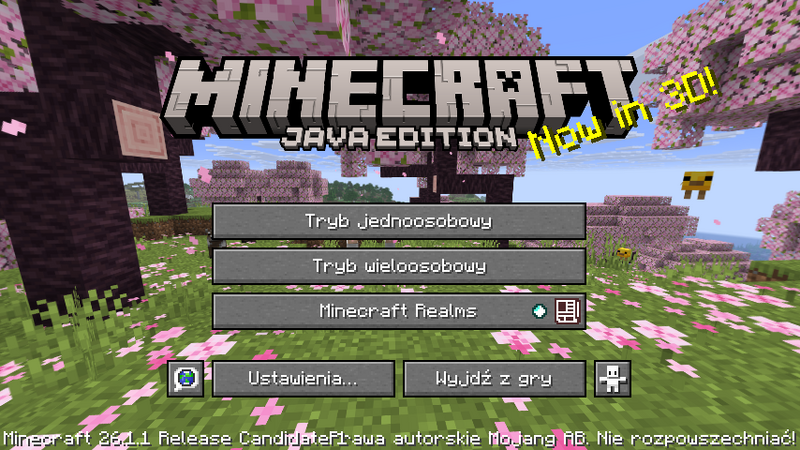 Plik:Java Edition Menu 26.1.1 Release Candidate 1.png